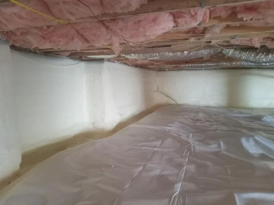 Crawl space encapsulation with closed-cell spray foam for Roof Leak Repair in Minnetrista